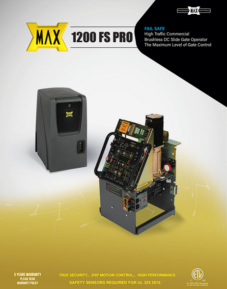 Learn more about our Max 1200 FS Pro Residential Gate Operator System located in Panama City, FL.
