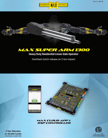 Learn more about our Max Super Arm 1300 Residential Gate Operator System located in Panama City, FL.